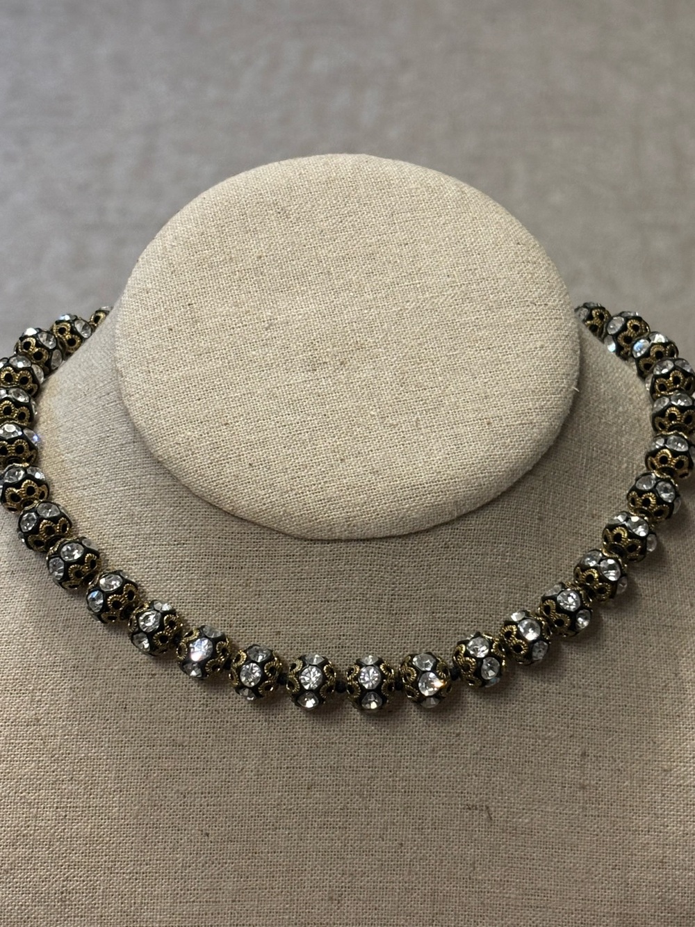 Vintage Gold Crystal Cluster Necklace - Women's Jewelry